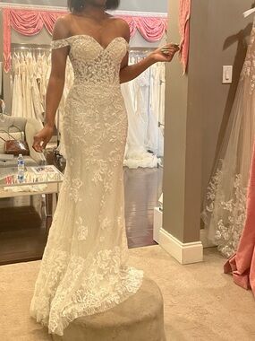Winnie Couture Ivory Lace Bridal Gown with Sequined Detail
